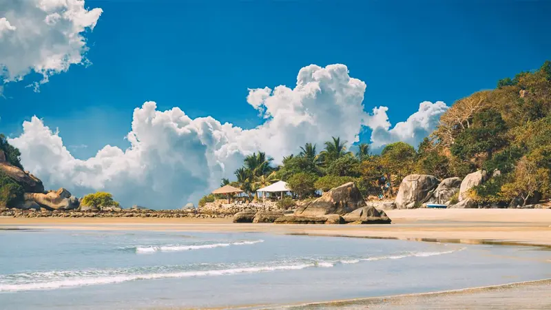 Peaceful Butterfly Beach with white sand and turquoise waters in South Goa
