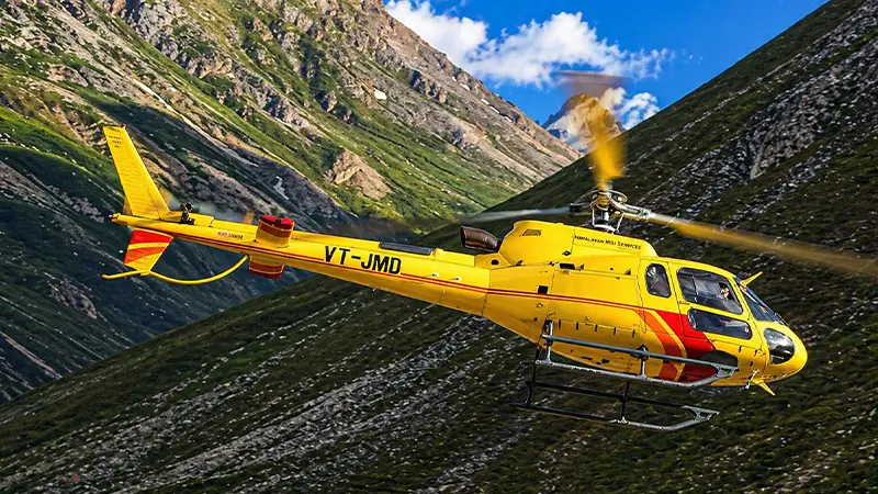 Helicopter service for pilgrims during the Amarnath Yatra in Kashmir