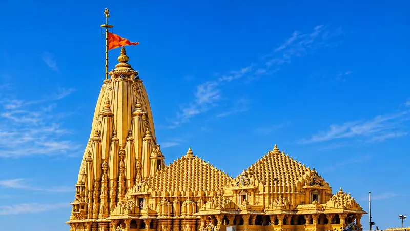 Main shikhara of the sacred Dwarkadhish Temple in Dwarka