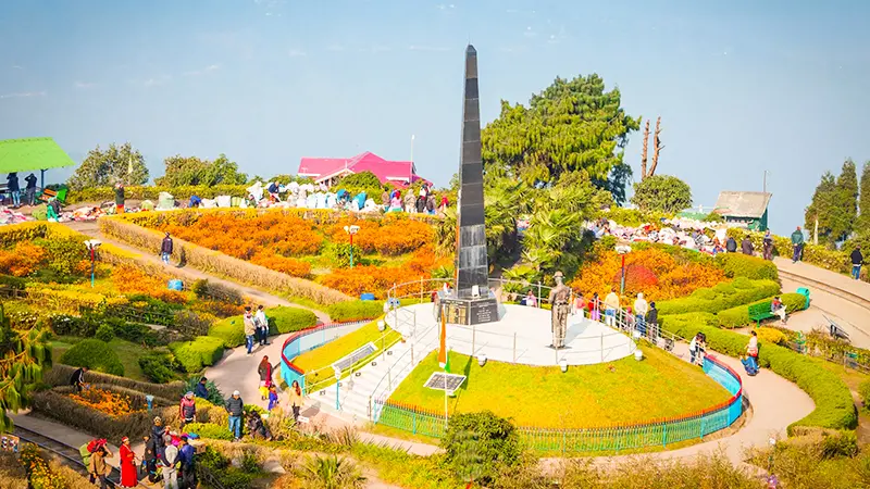 Gangtok War Memorial surrounded by landscaped gardens