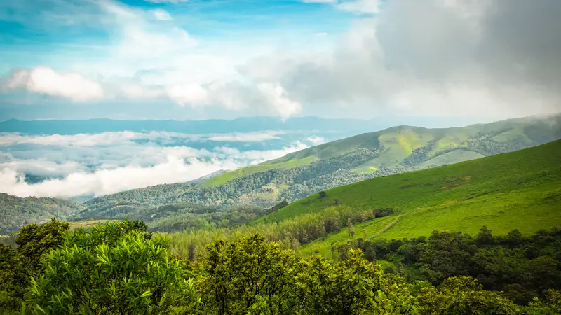 Western Ghats hill landscape in Karnataka