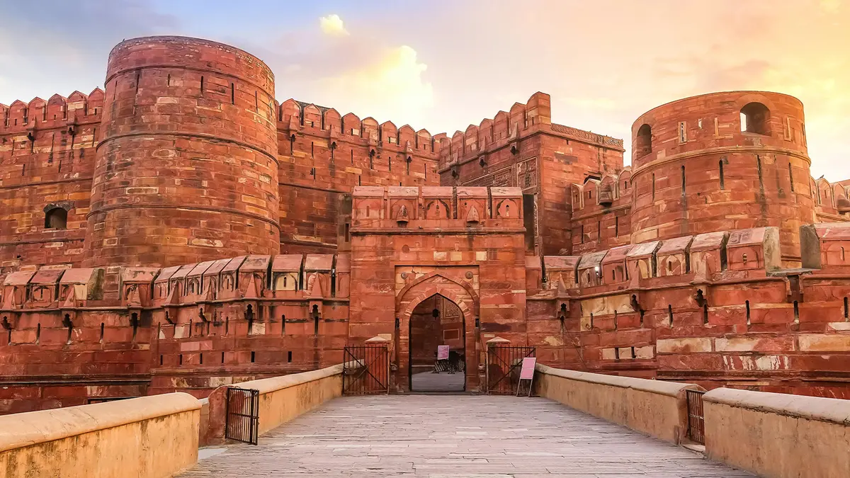 Mughal Fortress Gateway Red Sandstone